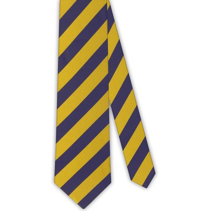 Corbata Seda Rayas Anchas Marino y Dorado