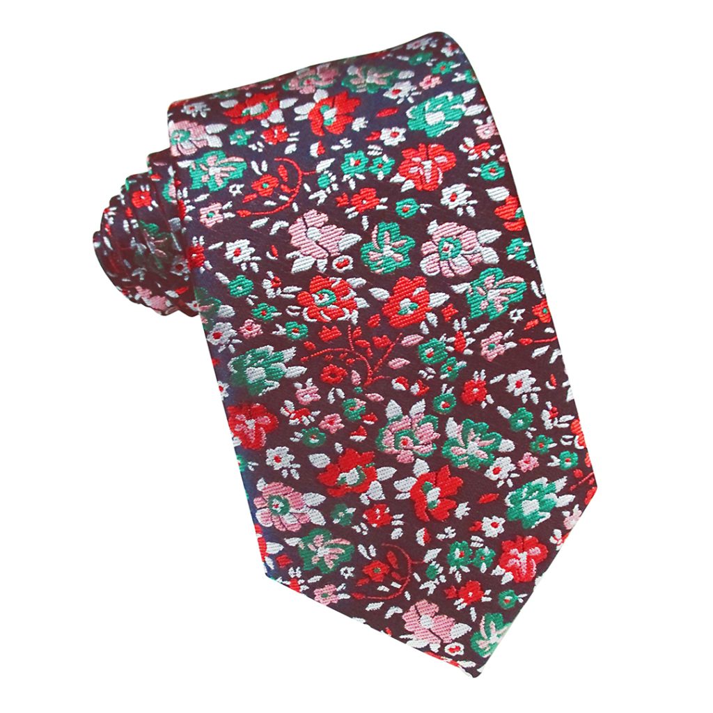 corbata con alegre diseño de flores en diferentes colores