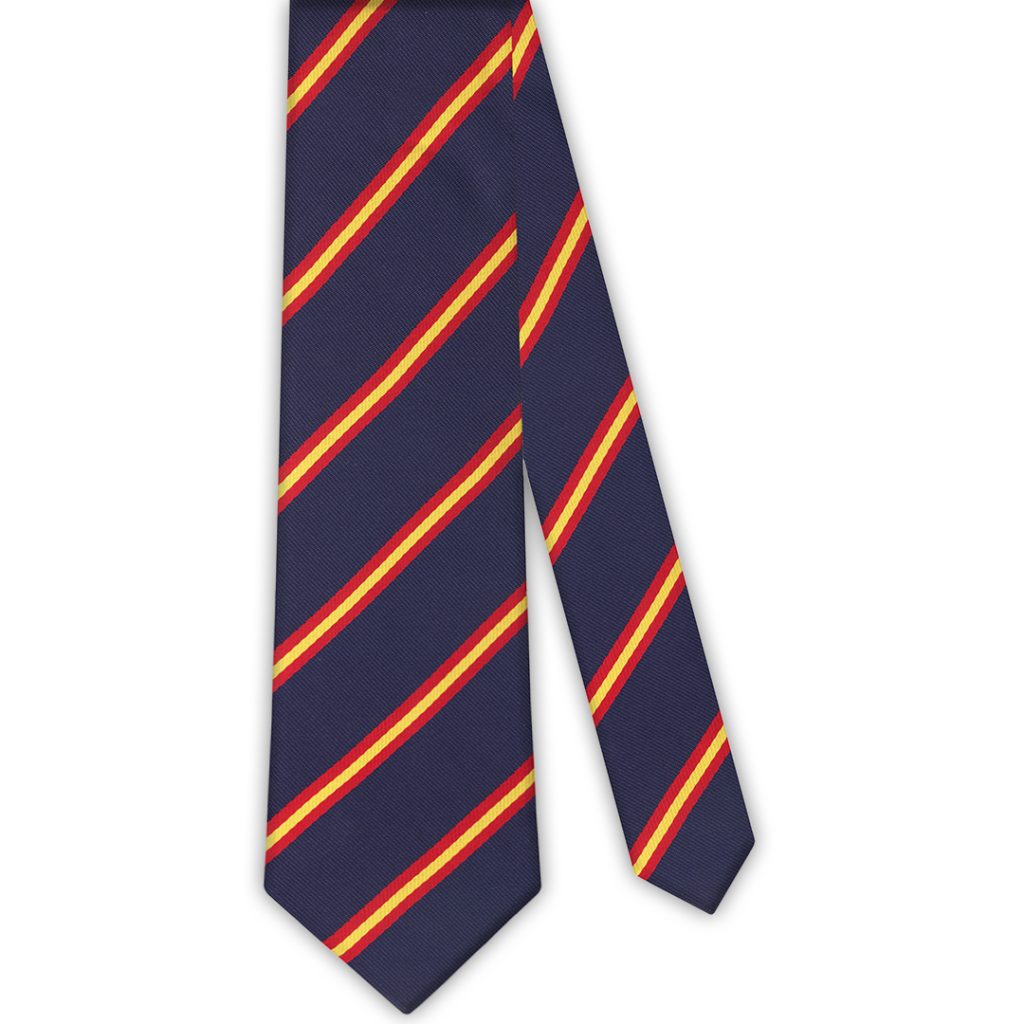 Corbata Seda Azul Marino Franjas Bandera de España