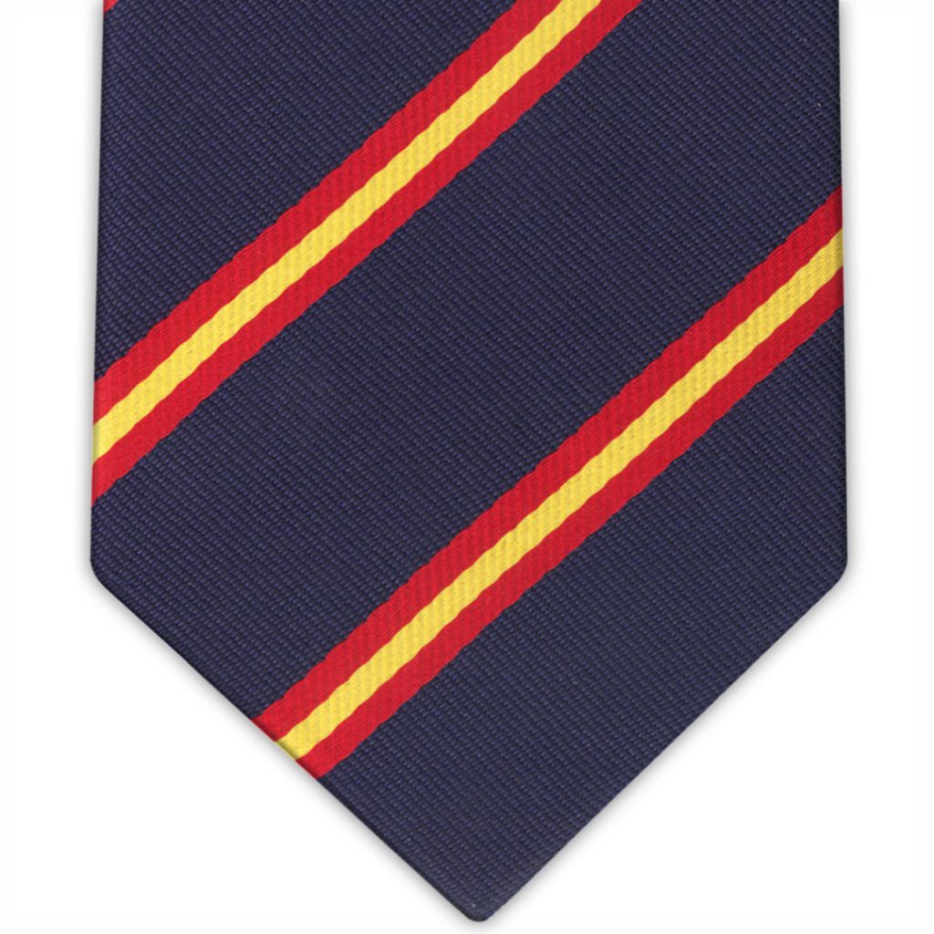 Corbata seda azul marino franjas transversales bandera de españa
