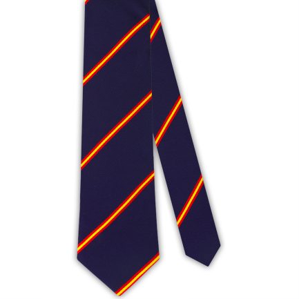 Corbata Seda Azul Marino Finas Franjas Bandera de España