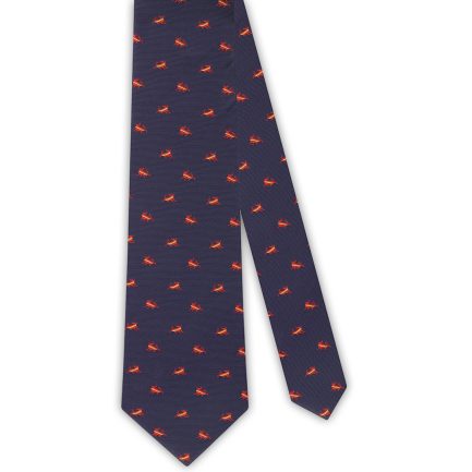 Corbata Seda Azul Marino Toro con Bandera de España