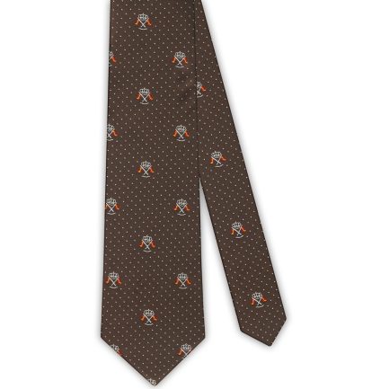 Corbata Seda Marron Banderines Nauticos España