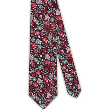 Corbata Seda Motivo Floral Multicolor