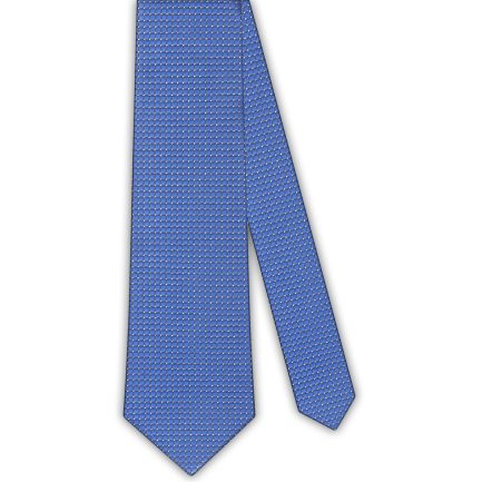 Corbata Seda Azul Electrico Microtopos Plata