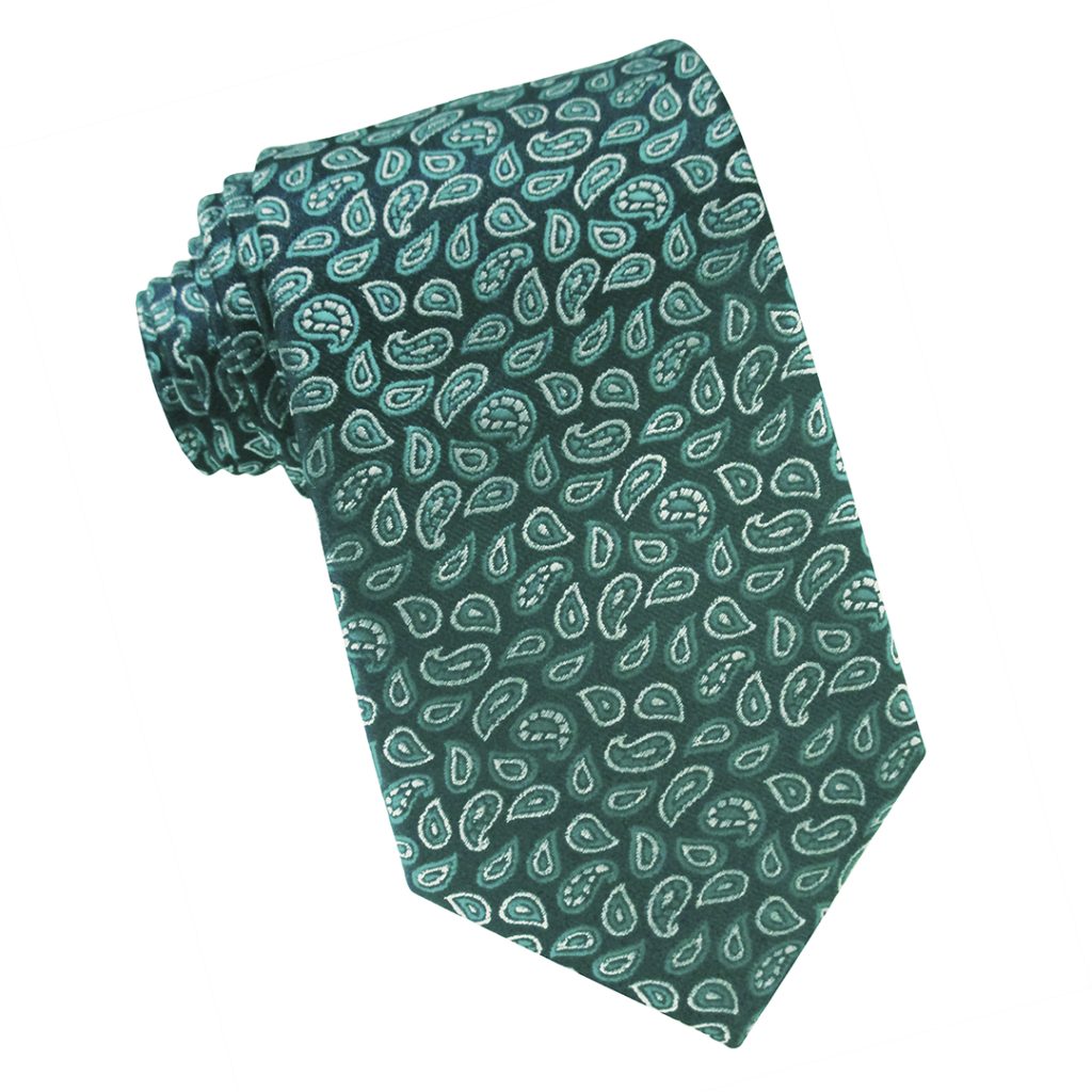 Corbata verde pequeños motivos cachemir