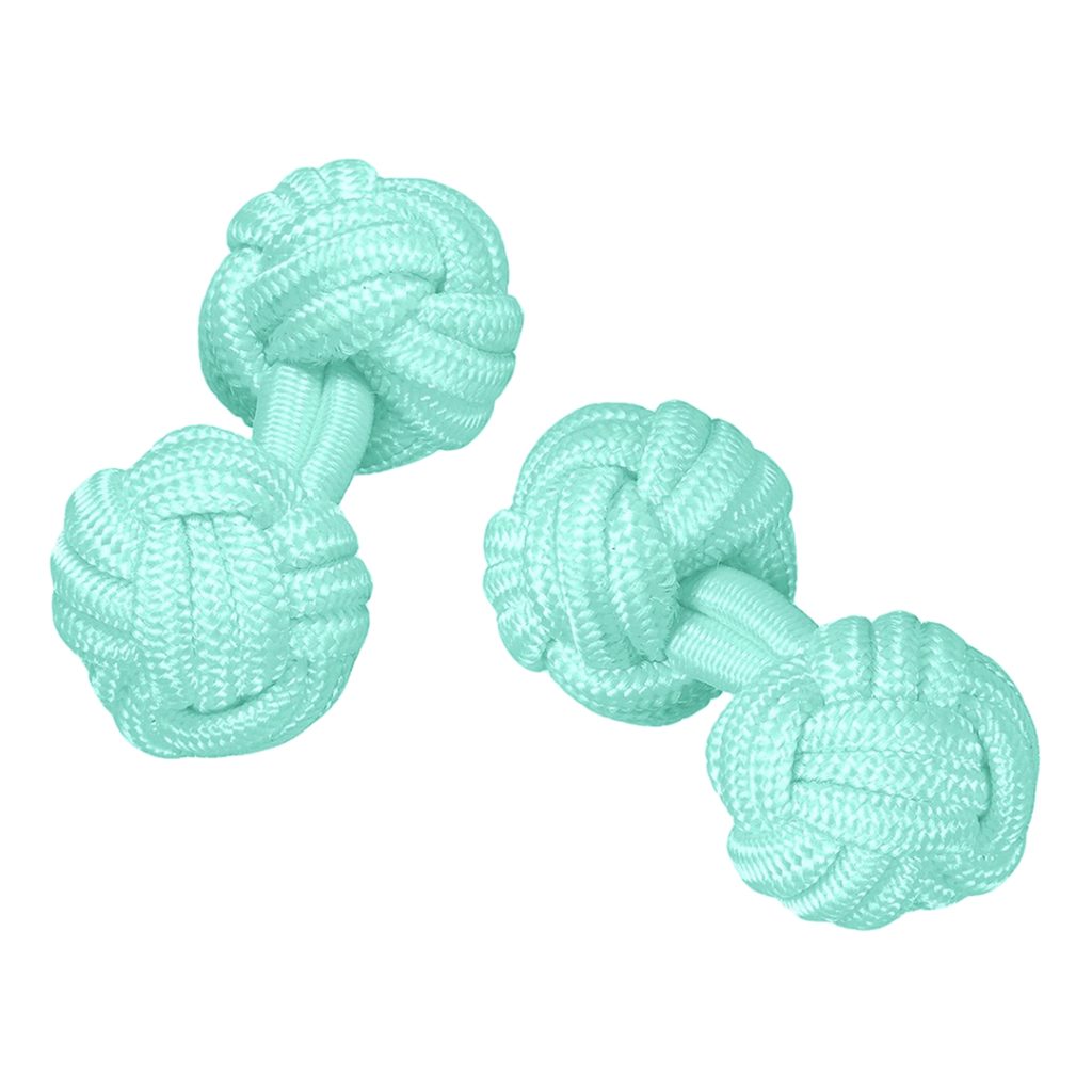 Gemelos Pasamanería Bola Color Aguamarina