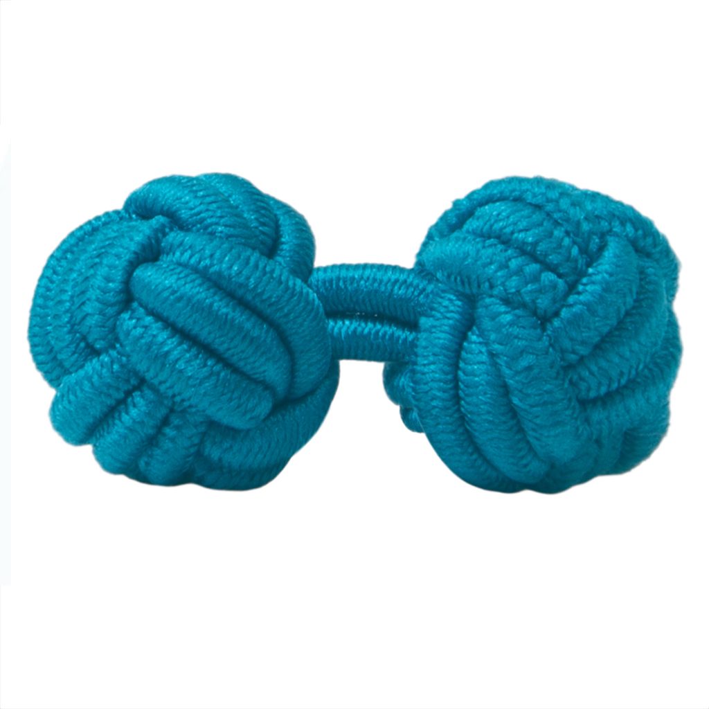 gemelos de pasamanería elasticos forma de bola en color azul bondi