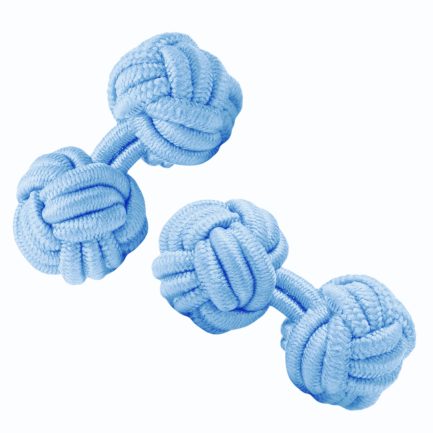 Gemelos Pasamanería Bola Color Azul Cielo