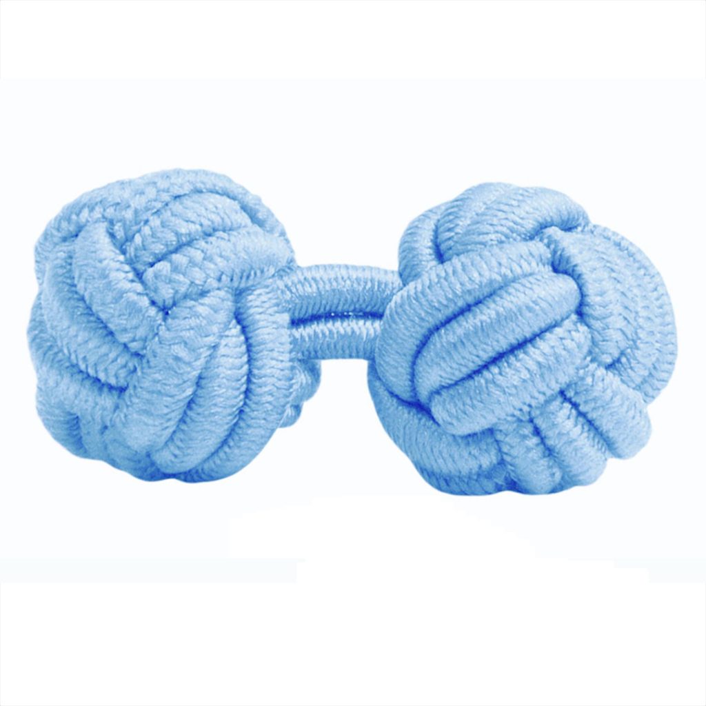 gemelos de pasamanería elasticos forma de bola en color azul cielo