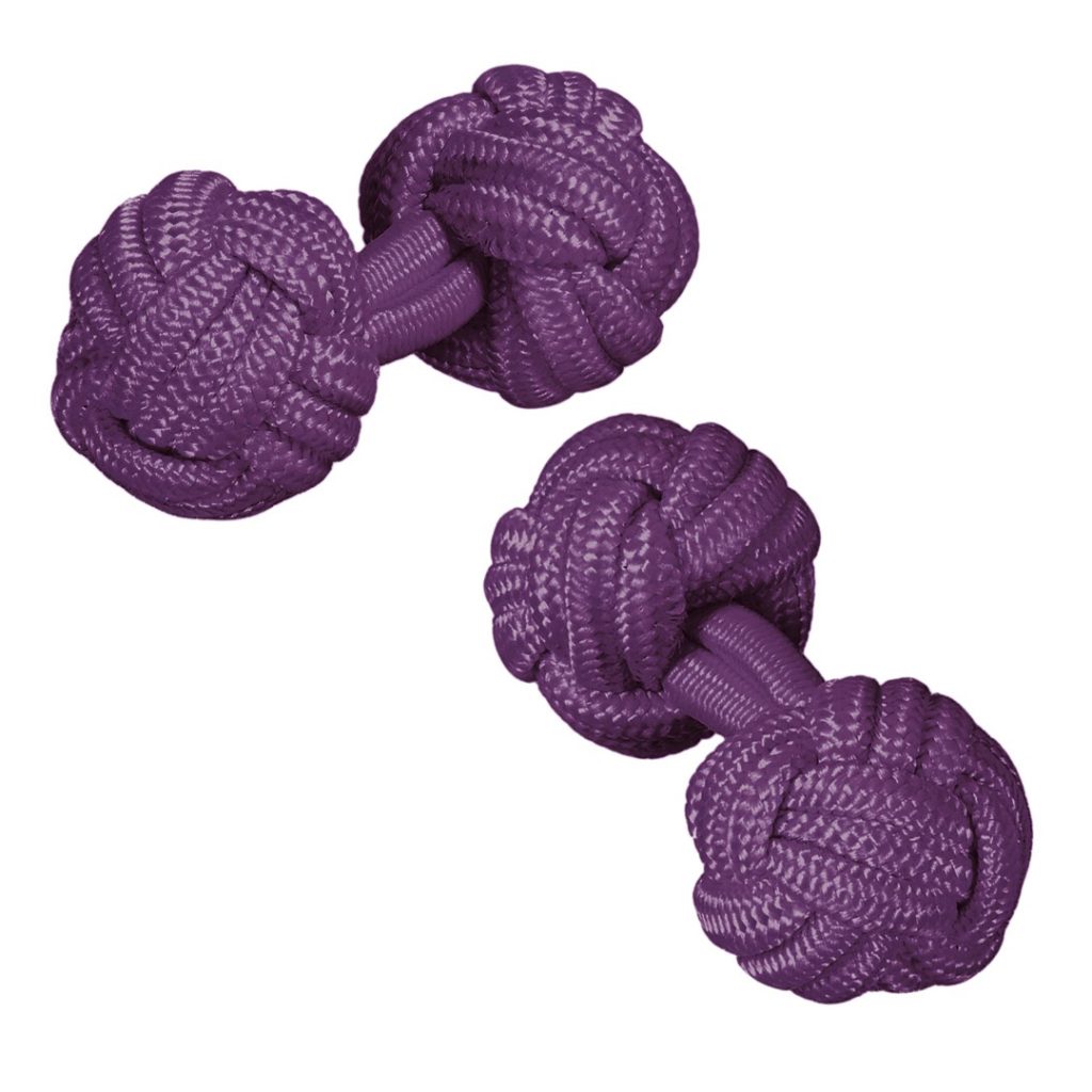 Gemelos de Pasamanería Bola Color Berenjena