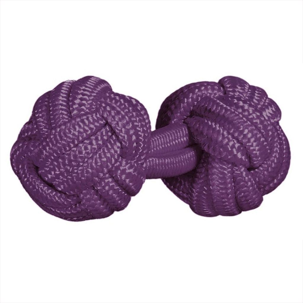 gemelos de pasamanería elasticos forma de bola en color berenjena