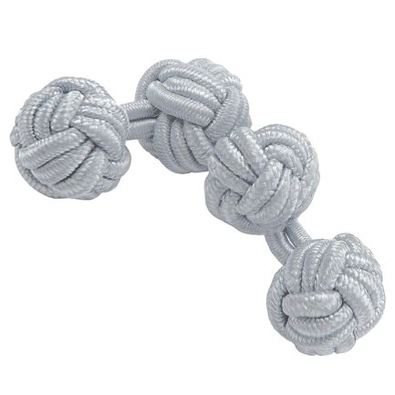 Gemelos Pasamanería Bola Color Gris Plata