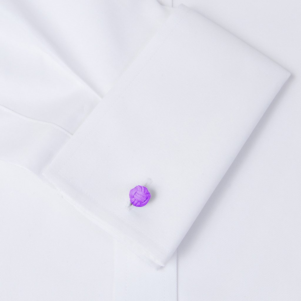 gemelos de pasamanería elasticos forma de bola en color malva