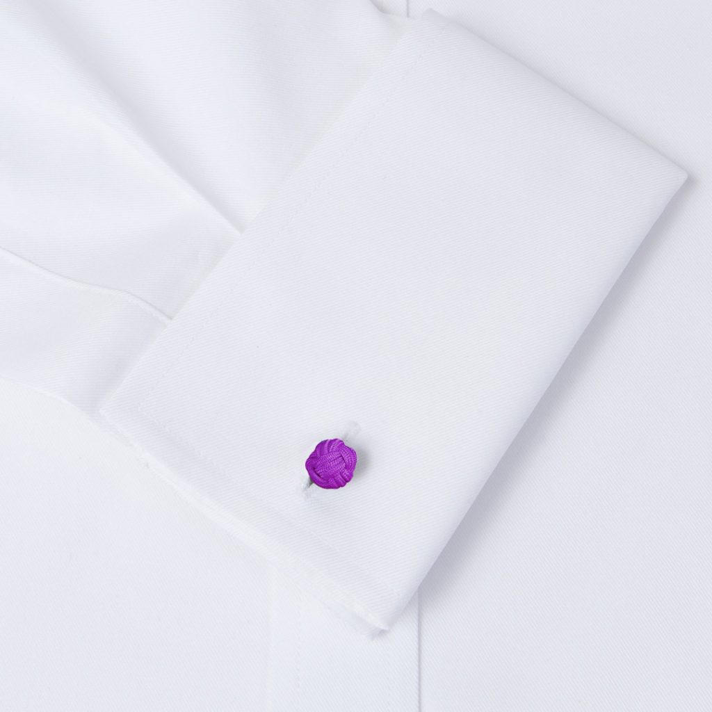 gemelos de pasamanería elasticos forma de bola en color morado