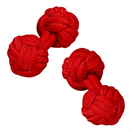 Gemelos Pasamanería Bola Color Rojo