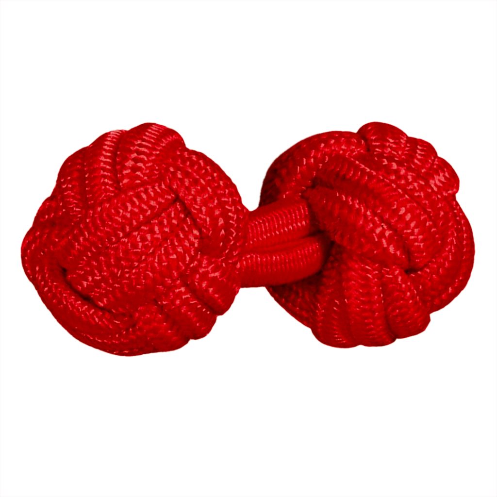 gemelos de pasamanería elasticos forma de bola en color rojo