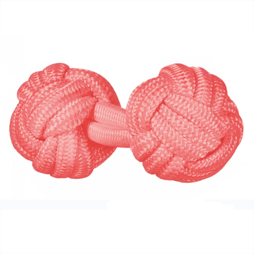 gemelos de pasamanería elasticos forma de bola en color rojo coral