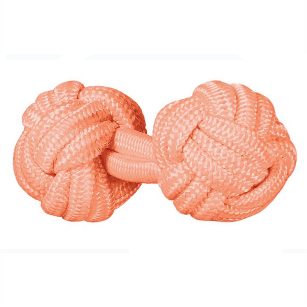 gemelos de pasamanería elasticos forma de bola en color salmon