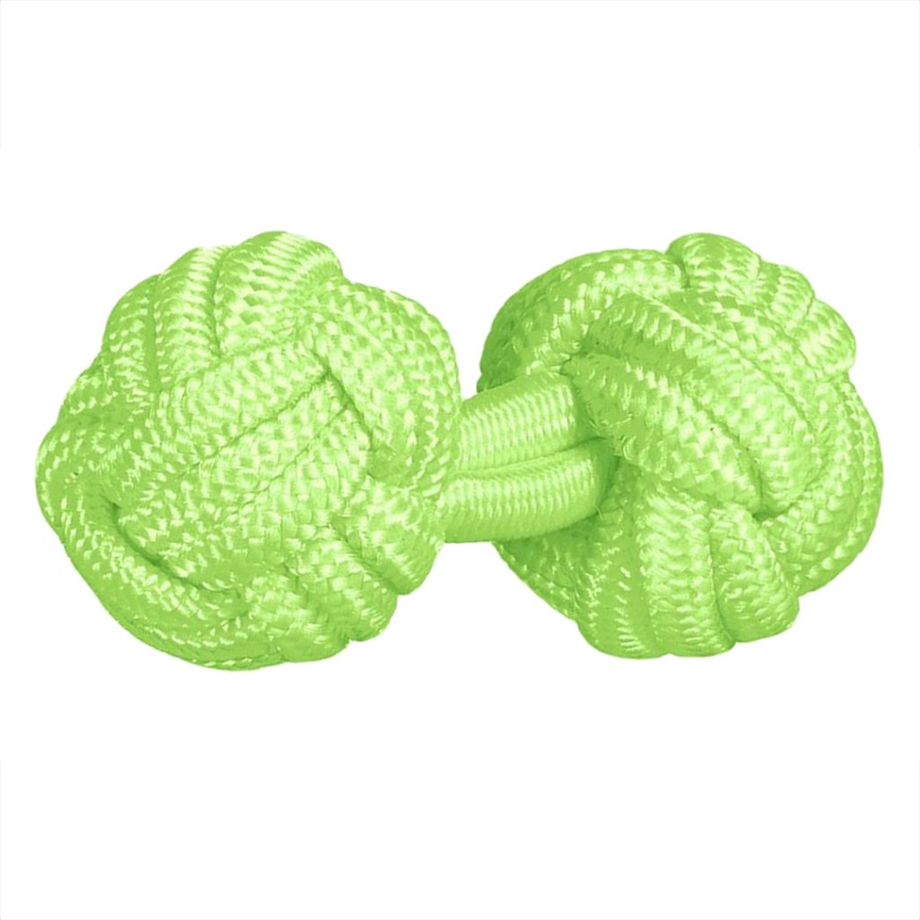gemelos de pasamanería elasticos forma de bola en color verde lima