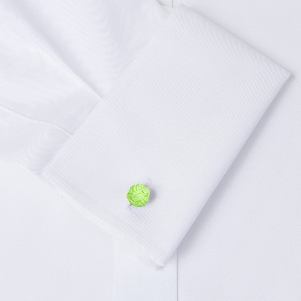 gemelos de pasamanería elasticos forma de bola en color verde lima