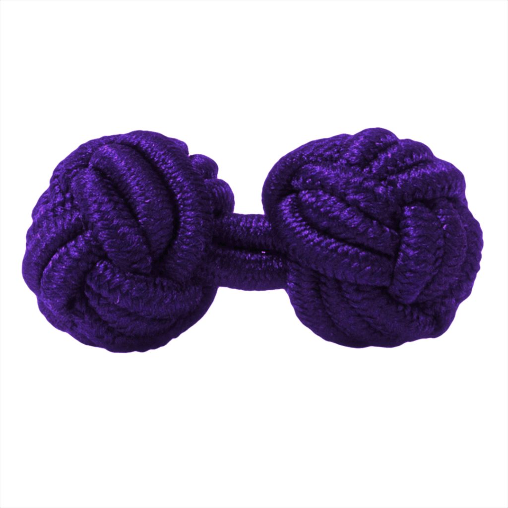 gemelos de pasamanería elasticos forma de bola en color violeta