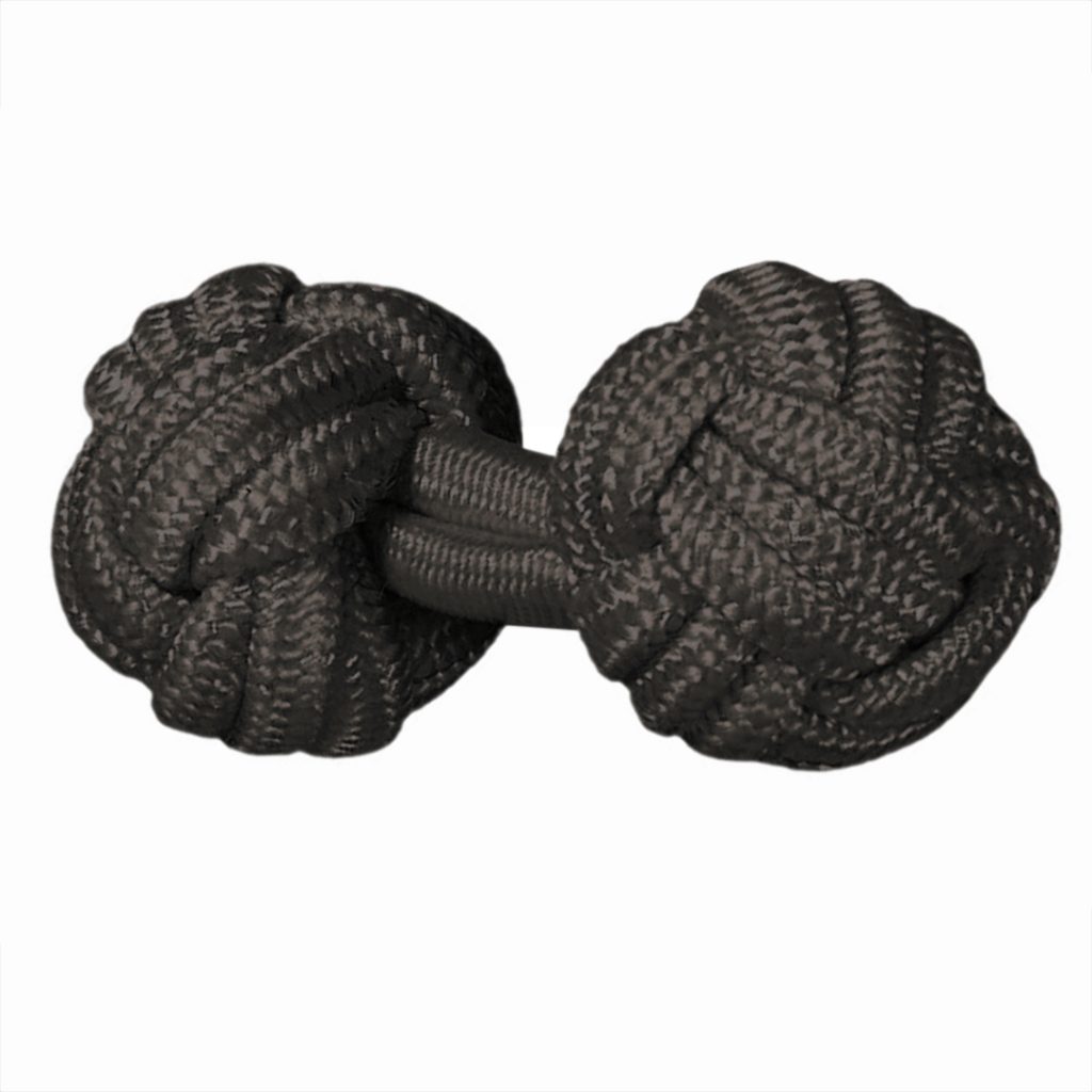 gemelos de pasamanería elasticos forma de bola en color marron