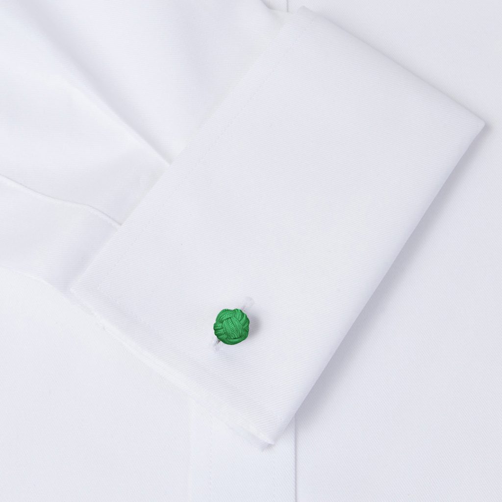 gemelos de pasamanería elasticos forma de bola en color verde
