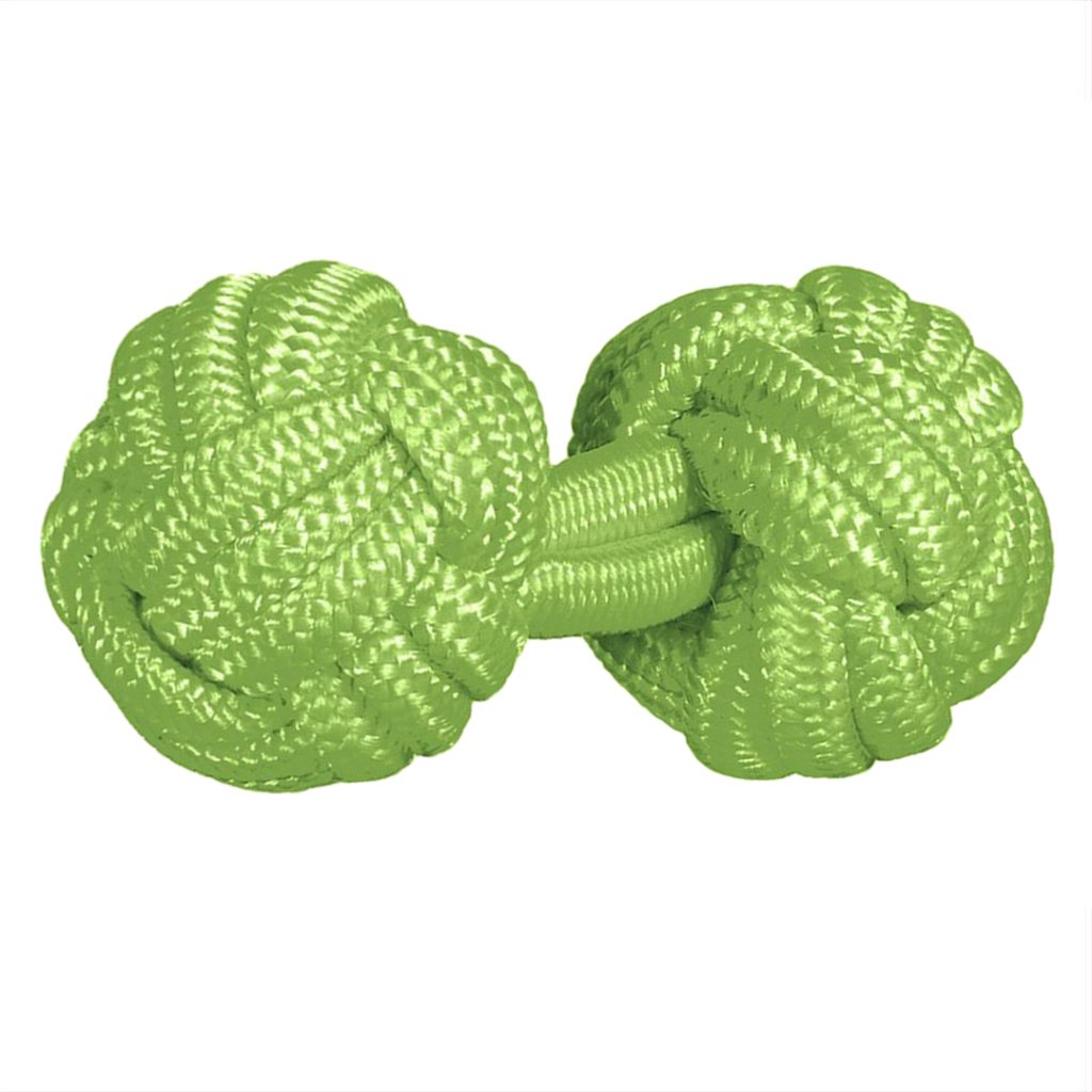 gemelos de pasamanería elasticos forma de bola en color verde kiwi
