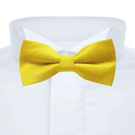 Pajarita Seda Artificial Amarillo Microtopos Plata