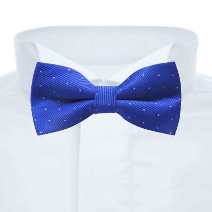 Pajarita Seda Artificial Azul Electrico Microtopos Plata