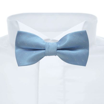 Pajarita Seda Artificial Azul Microtopos Plata