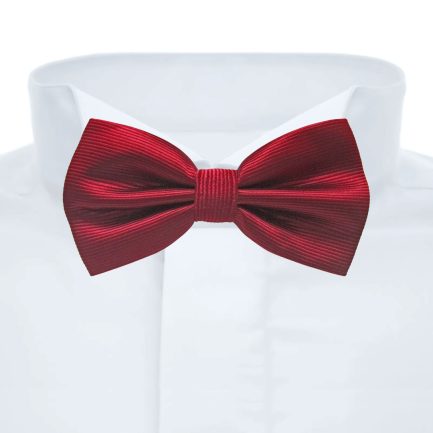 Pajarita Seda Artificial Granate Dos Pliegues