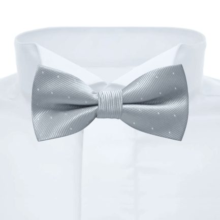 Pajarita Seda Artificial Gris Plata Microtopos Plata