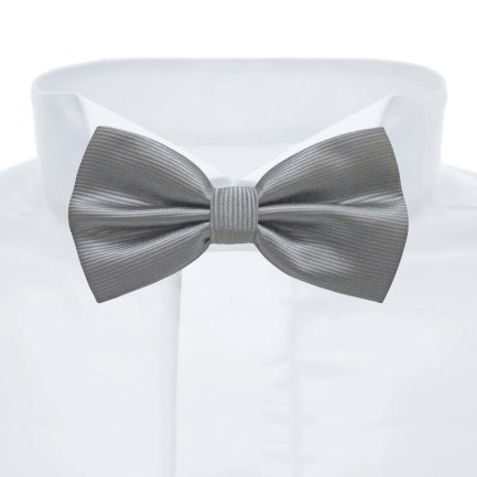 Pajarita Seda Artificial Gris Dos Pliegues