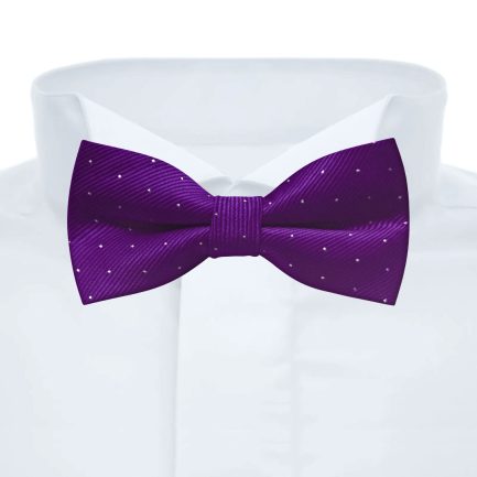 Pajarita Seda Artificial Morado Microtopos Plata