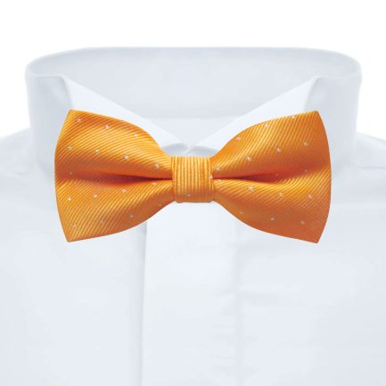 Pajarita Seda Artificial Naranja Microtopos Plata