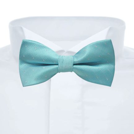 Pajarita Seda Artificial Turquesa Microtopos Plata