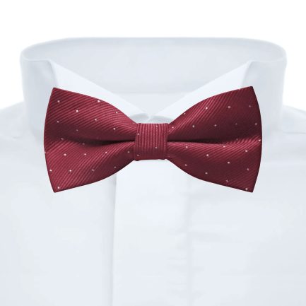 Pajarita Seda Artificial Rojo Vino Microtopos Plata