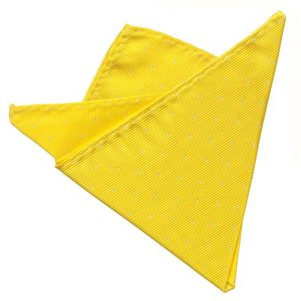 Pañuelo de Bolsillo Color Amarillo con Microtopos en Plata
