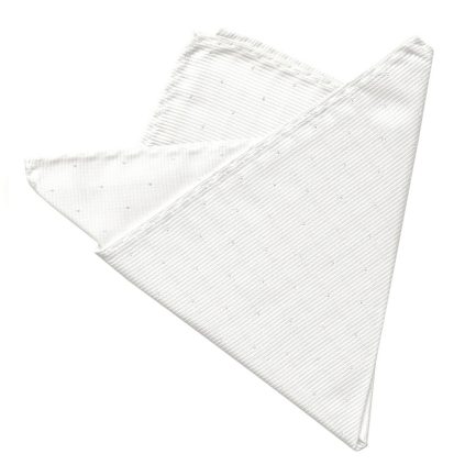 Pañuelo de Bolsillo Color Blanco con Microtopos en Plata