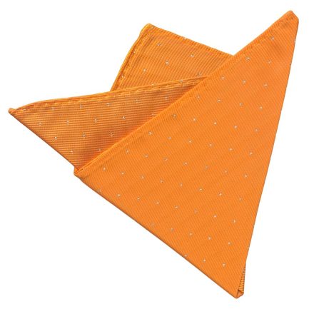 Pañuelo de Bolsillo Color Naranja con Microtopos en Plata