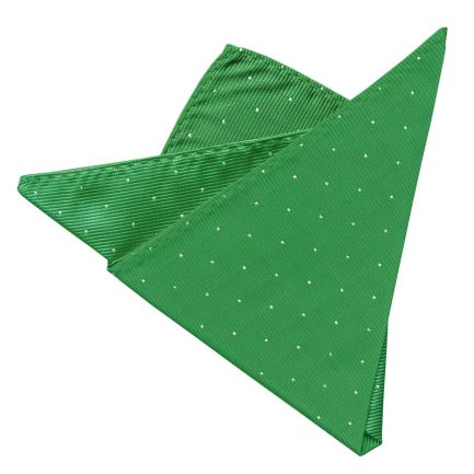 Pañuelo de Bolsillo Color Verde con Microtopos en Plata