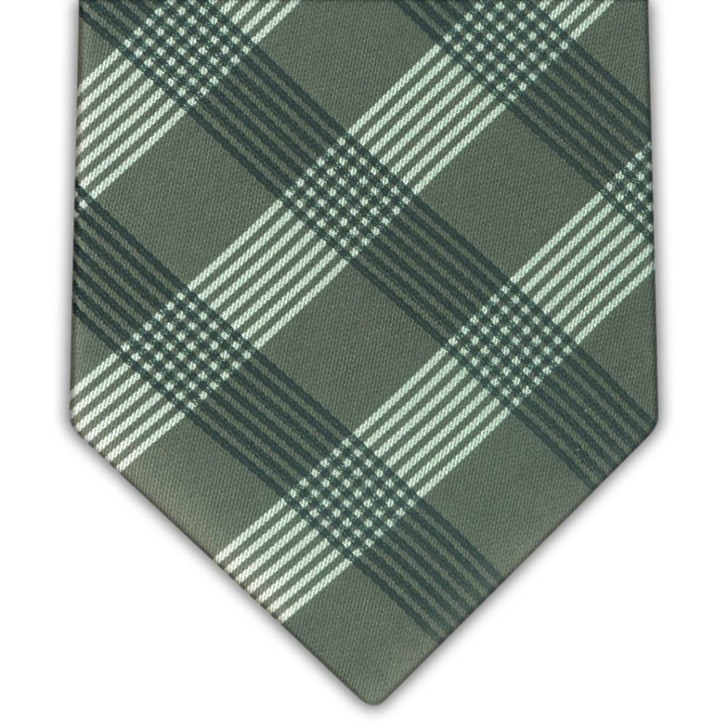 Corbata Seda Tonos Verdes Cuadros y Rayas