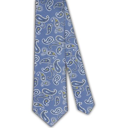 Corbata Seda Azul Amebas Cachemir