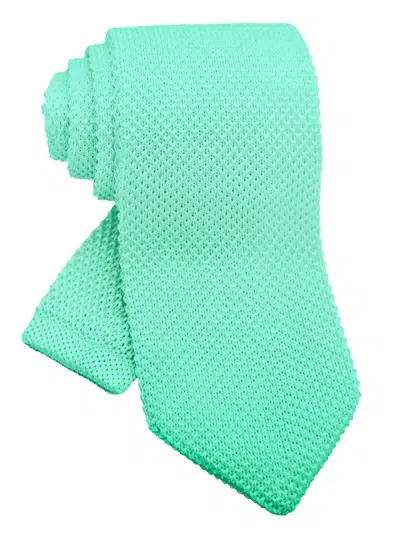 Corbata de punto verde aguamarina