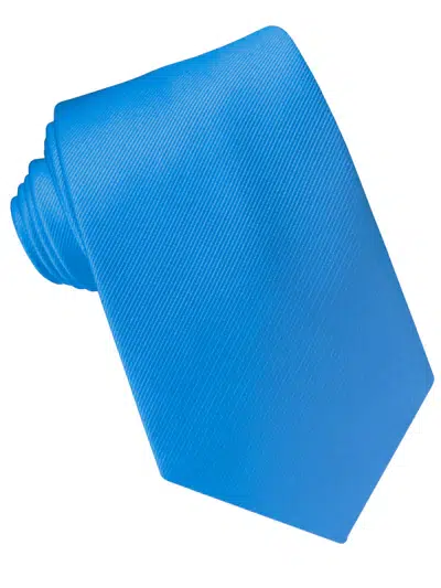 Corbata de seda azul lisa