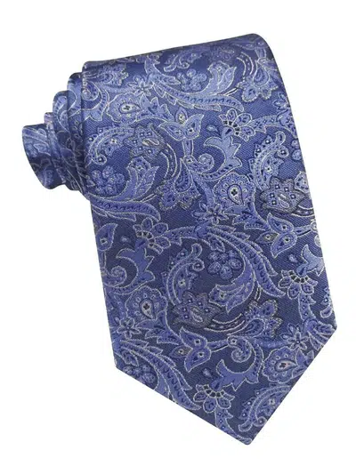 Corbata de seda cachemir azul