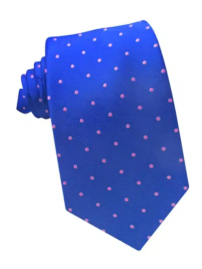 Corbata de seda azul y rosa
