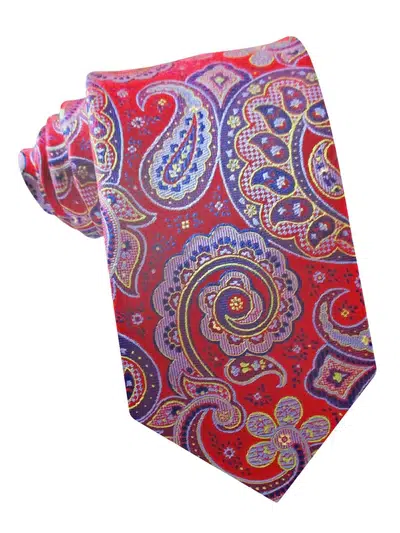 Corbata de seda roja cachemir